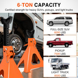 Nilight 6 Ton Jack Stands, Double Locking Heavy Duty Steel 12,000 lbs Capacity, Adjustable 15.35 Inch-23.22 Inch Height for SUV Sedan Pickup Light Truck, 2 Pack, view 3