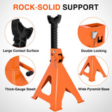 Nilight 6 Ton Jack Stands, Double Locking Heavy Duty Steel 12,000 lbs Capacity, Adjustable 15.35 Inch-23.22 Inch Height for SUV Sedan Pickup Light Truck, 2 Pack, view 5