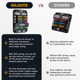 Nilight 6 Way Fuse Relay Block with Acc Control Negative Bus 12V Blade Holder ATC/ATO Box Label Stickers Waterproof Cover Panel for Automotive Cars Motorcycle RVs Vans, view 4
