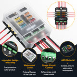 Nilight 6 Way Fuse Relay Block with Acc Control Negative Bus 12V Blade Holder ATC/ATO Box Label Stickers Waterproof Cover Panel for Automotive Cars Motorcycle RVs Vans, view 5