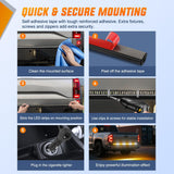 Nilight 60 Inch Emergency Strobe Light Strips with Controller, 384LED Flashing Warning Hazard Safety for Rear Window Tailgate on Truck Trailer Construction Plow Pickup Tow SUV Vehicles, Amber White, view 5