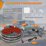 Nilight 60 Inch Emergency Strobe Light Strips with Controller, 384LED Flashing Warning Hazard Safety for Rear Window Tailgate on Truck Trailer Construction Plow Pickup Tow SUV Vehicles, Amber White, view 6