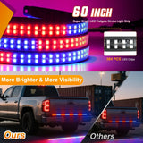 Nilight 60 Inch Emergency Strobe Light Strips with Controller Red Blue | 384LED Flashing Warning Hazard Safety for Rear Window Tailgate on Truck Trailer Construction Plow Pickup Tow SUV Vehicles, view 3