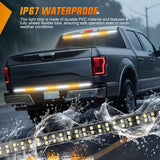 Nilight 60 Inch Truck Tailgate Strobe Light Strip Tail Emergency Bar Rear Window Warning Lamp Ultra-Bright Double Row 360 LED for Pickup Trailers Construction Vehicles Car SUV, Amber White, view 4