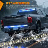 Nilight 60 Inch Truck Tailgate Strobe Light Strip Tail Emergency Bar Rear Window Warning Lamp Ultra-Bright Double Row 360 LED for Pickup Trailers Construction Vehicles Car SUV, Blue White, view 4