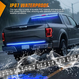 Nilight 60 Inch Truck Tailgate Strobe Light Strip Tail Emergency Bar Rear Window Warning Lamp Ultra-Bright Double Row 360 LED for Pickup Trailers Construction Vehicles Car SUV, Blue, view 4