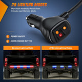 Nilight 60 Inch Truck Tailgate Strobe Light Strip Tail Emergency Bar Rear Window Warning Lamp Ultra-Bright Double Row 360 LED for Pickup Trailers Construction Vehicles Car SUV, Red Blue, view 2