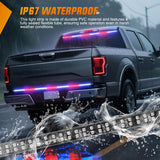 Nilight 60 Inch Truck Tailgate Strobe Light Strip Tail Emergency Bar Rear Window Warning Lamp Ultra-Bright Double Row 360 LED for Pickup Trailers Construction Vehicles Car SUV, Red Blue, view 4