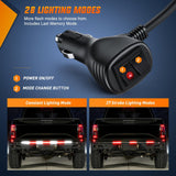 Nilight 60 Inch Truck Tailgate Strobe Light Strip Tail Emergency Bar Rear Window Warning Lamp Ultra-Bright Double Row 360 LED for Pickup Trailers Construction Vehicles Car SUV, Red White, view 2