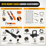 Nilight 60 Inch x 24 Inchx 7.87 Inch Folding Carrier Fits 2-Inch Receiver 500 Lbs Capacity Bag Net Ratchet Straps Lock Stabilizer for SUV Pickup RV Van, view 4