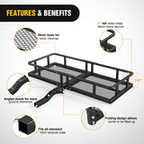 Nilight 60 Inch x 24 Inchx 7.87 Inch Folding Carrier Fits 2-Inch Receiver 500 Lbs Capacity Bag Net Ratchet Straps Lock Stabilizer for SUV Pickup RV Van, view 6
