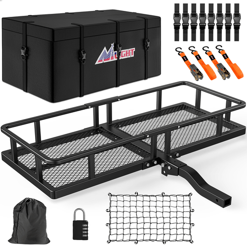 Nilight 60 x 24 x 7.87 Inch Hitch Cargo Carrier Fits 2-Inch Receiver With Waterproof Cargo Bag Cargo Net Ratchet Straps