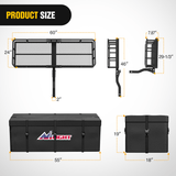 Nilight 60 x 24 x 7.87 Inch Hitch Cargo Carrier Fits 2-Inch Receiver With Waterproof Cargo Bag Cargo Net Ratchet Straps, view 3