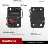 Nilight 60A Circuit Breaker Resettable 12-48V DC Manual Reset w/Copper Wire Lugs Surface Mount Overload Protection, view 2