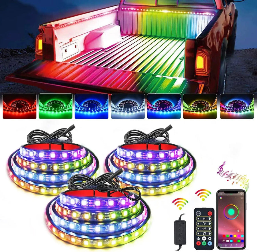 Nilight 60 Inch 135Leds RGBIC APP RF Remote Control LED Bed Light Strip 3PCS