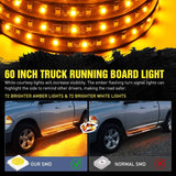 Nilight 60 Inch 144 Leds Running Board Amber White Light Strip (Pair), view 3