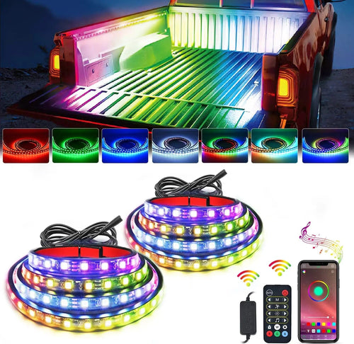 Nilight 60 Inch 180Leds RGBIC APP RF Remote Control LED Bed Light Strip 2PCS