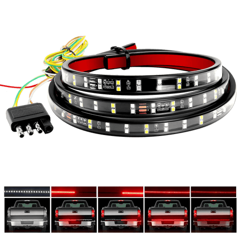 Nilight 60 Inch 264Leds Red White Double Row LED Tailgate Light Strip