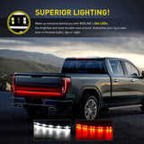 Nilight 60 Inch 264Leds Red White Double Row LED Tailgate Light Strip, view 6