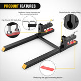 Nilight 60Inch 4000lbs Clamp on Pallet Forks Heavy Duty Tractor Forks with Adjustable Stabilizer Bar, view 4