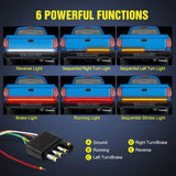 Nilight 60 Inch 504Leds Red White Amber Triple Row LED Tailgate Light Strip 4Way Y-Splitter 3PCS, view 2