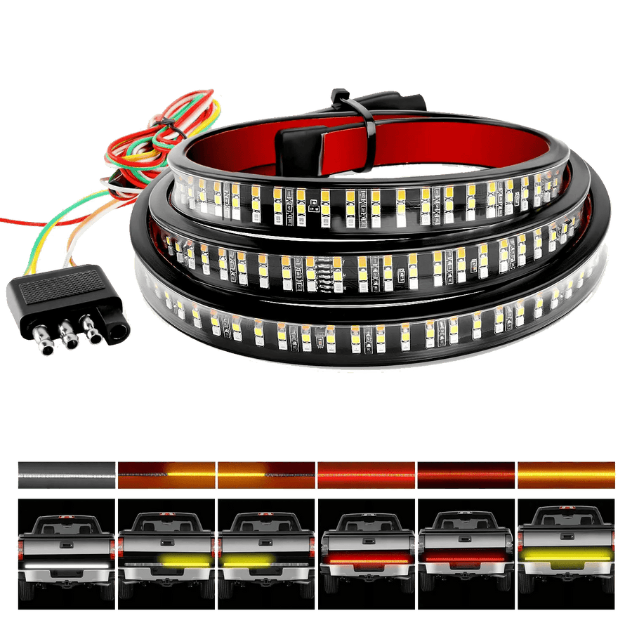 Nilight 60 Inch 504Leds Red White Triple Row LED Tailgate Light Strip