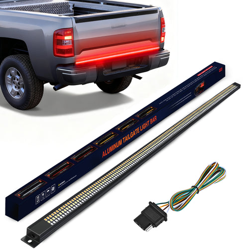 Nilight 60 Inch Aluminum Frame Triple Row 1200 Leds Red White Light Strip
