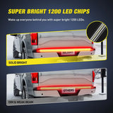 Nilight 60 Inch Aluminum Frame Triple Row 1200 Leds Red White Light Strip, view 4