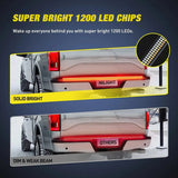 Nilight 60 Inch Aluminum Frame Triple Row 1200 Leds Red White Amber Light Strip, view 4