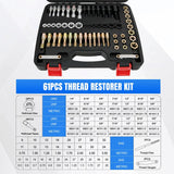 Nilight 61PCS Thread Chaser Set SAE Metric Universal UNC UNF Sizes | Master Thread Repair Kit with Case 28 Taps 28 Dies 3 Files 2 Gauges Automotive Tool for Mechanic Auto Shop Home Garage Repair, view 2