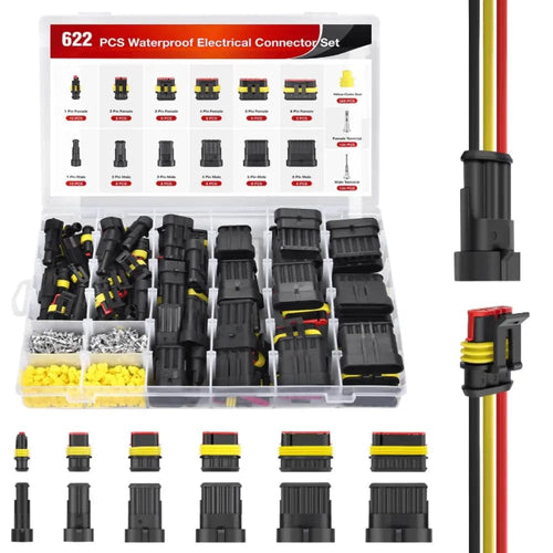 Nilight 622PCS 1 2 3 4 5 6 Pin Electrical Connector ‎Plug Male Female Terminal Wire Connector