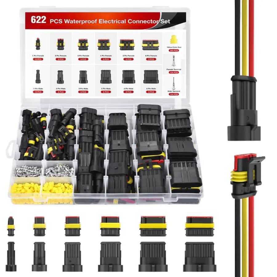 Nilight 622PCS 1 2 3 4 5 6 Pin Electrical Connector Plug Male Female Terminal Wire Connector