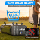 Nilight 63Gal/240L Water Storage Bladder RV Potable Water Bladder Tank Camping 1000D PVC Foldable Collapsible Water Storage Containers for Truck Bed Carrier Garden Irrigation Emergency Water Use Black, view 3