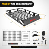 Nilight 64 x 39 x 6 Inch Universal Roof Rack Cargo Basket Kit, view 2