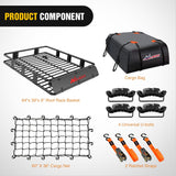 Nilight 64 x 39 x 6 Inch Universal Roof Rack Cargo Basket Kit, view 3