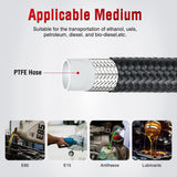 Nilight 6AN 10FT PTFE Fuel Hose Kit with 8PCS AN6 Fittings&Hose Separators | Fit E85 Nylon Stainless Steel Braided Fuel Hose Universal for Automotive Racing Engines, view 3
