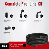 Nilight 6AN 10FT PTFE Fuel Hose Kit with 8PCS AN6 Fittings&Hose Separators | Fit E85 Nylon Stainless Steel Braided Fuel Hose Universal for Automotive Racing Engines, view 5