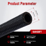Nilight 6AN 20FT CPE Nylon Stainless Steel Braided Fuel Line Hose Only | High Pressure Oil Gas Diesel Tube for Transmission Oil Cooler Vacuum Lines, view 2