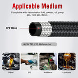 Nilight 6AN 5FT CPE Nylon Stainless Steel Braided Fuel Line Hose Only | High Pressure Oil Gas Diesel Tube for Transmission Oil Cooler Vacuum Lines, view 3