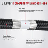 Nilight 6AN 5FT PTFE Nylon Stainless Steel Braided Fuel Line Hose Only | Compatible with E85 PTFE Teflon EFI Fuel Line Universal for LS Engines & Automotive Racing Applications, view 4
