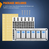 Nilight 6Gang Aluminum 3Pin ON/Off Blue Led Rocker Switch Panel, view 4