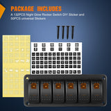 Nilight 6Gang Aluminum 5Pin ON/Off Rocker Switch Panel Orange, view 5