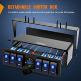 Nilight 6Gang Aluminum 5Pin SPST Blue Rocker Switch Panel w/ PD Type C and USB Charger Voltmeter, view 6