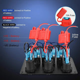 Nilight 6Gang Aluminum Laser ON/Off Blue Rocker Switch Panel w/ Dual USB Charger Cigarette Voltmeter, view 5