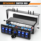 Nilight 6Gang Aluminum ON/Off Rocker Switch Box w/ QC 3.0 Dual USB Charger Voltmeter, view 6