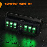 Nilight 6Gang Aluminum ON/Off Rocker Switch Box w/ QC 3.0 Dual USB Charger Voltmeter, view 6