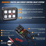 Nilight 6Gang Multifunction Blue Rocker Switch Panel System, view 2