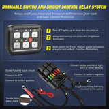Nilight 6Gang Multifunction Green Rocker Switch Panel System, view 3