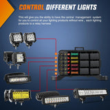 Nilight 6Gang Multifunction Red Rocker Switch Panel System, view 3