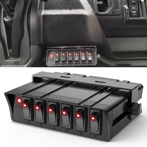 Nilight 6Gang SPST Rocker Switch Box 60Amp Max